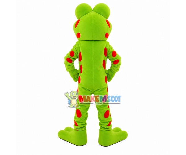 Surprised Red Spotted Frog Mascot Costume Surprised Red Spotted Frog Mascot Costume