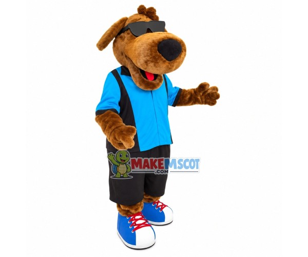 Sales Clerk Dog In Sunglasses Mascot Costume Sales Clerk Dog In Sunglasses Mascot Costume