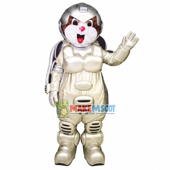 Squirrel In Silver Spacesuit Mascot Costume