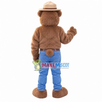 Plush Bear In Jeans Mascot Costume Plush Bear In Jeans Mascot Costume