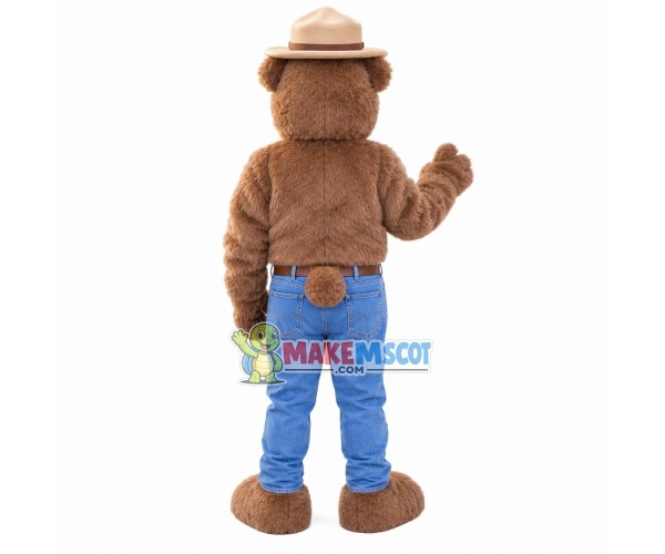 Plush Bear In Jeans Mascot Costume Plush Bear In Jeans Mascot Costume