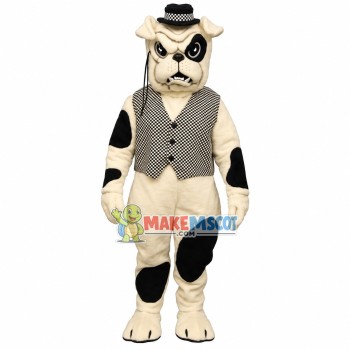 Serious Bulldog With Unilateral Glasses Mascot Costume