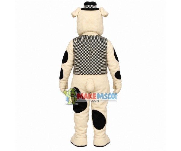 Serious Bulldog With Unilateral Glasses Mascot Costume Serious Bulldog With Unilateral Glasses Mascot Costume