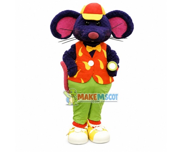 Amusement Park Mouse In Suit Mascot Costume Amusement Park Mouse In Suit Mascot Costume