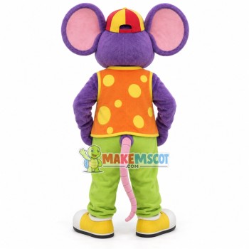 Amusement Park Mouse In Suit Mascot Costume Amusement Park Mouse In Suit Mascot Costume