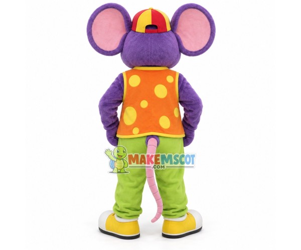 Amusement Park Mouse In Suit Mascot Costume Amusement Park Mouse In Suit Mascot Costume