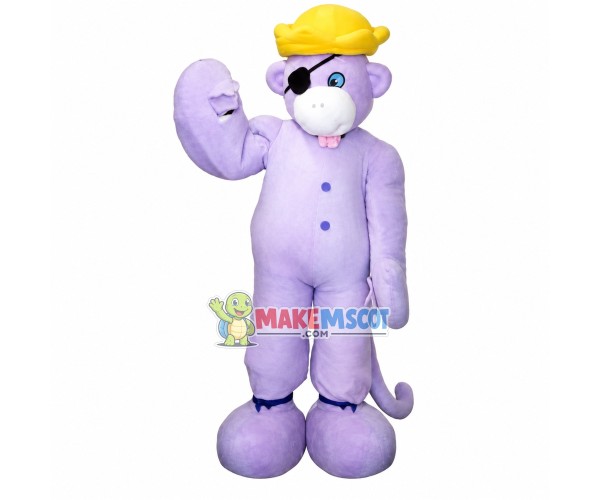 Purple Monkey King In Crown Mascot Costume