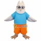 White Shortsighted Owl Mascot Costume White Shortsighted Owl Mascot Costume