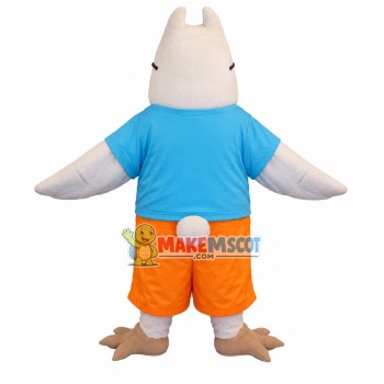 White Shortsighted Owl Mascot Costume White Shortsighted Owl Mascot Costume