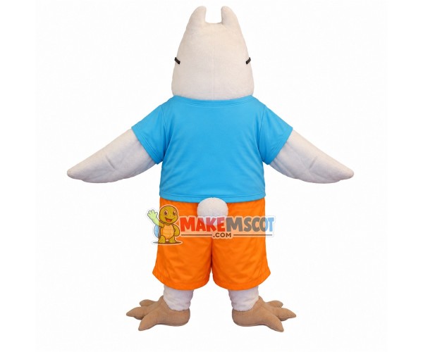 White Shortsighted Owl Mascot Costume White Shortsighted Owl Mascot Costume