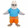 White Shortsighted Owl Mascot Costume