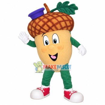 Big Mushroom With Leaves Mascot Costume Big Mushroom With Leaves Mascot Costume