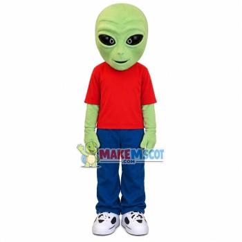Green Alien In Suit Mascot Costume Green Alien In Suit Mascot Costume