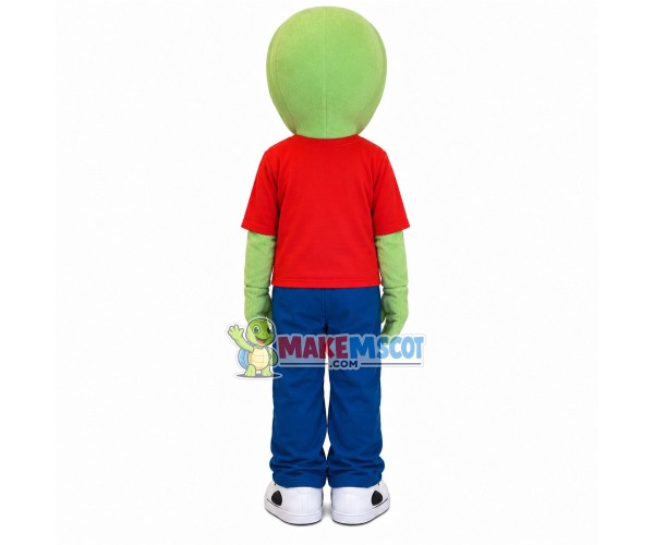 Green Alien In Suit Mascot Costume