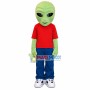 Green Alien In Suit Mascot Costume