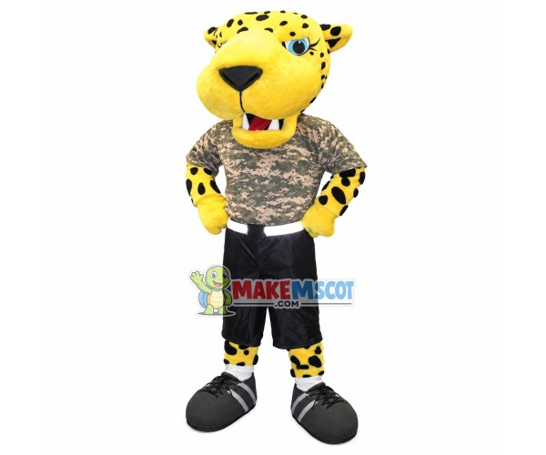 Special Force Tiger In Camouflage Suit Mascot Costume