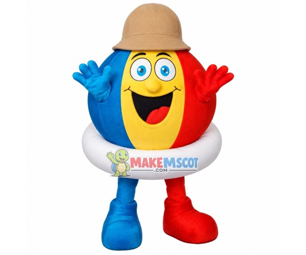 Colored Ball With Swimming Ring Mascot Costume