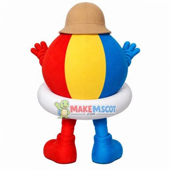 Colored Ball With Swimming Ring Mascot Costume Colored Ball With Swimming Ring Mascot Costume