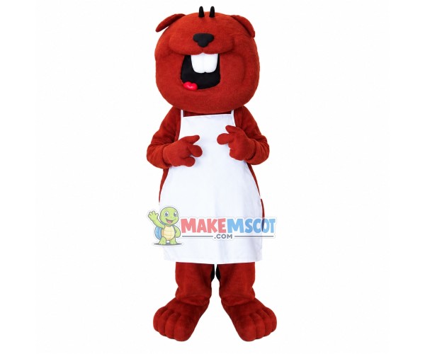 Mother Squirrel In White Apron Mascot Costume Mother Squirrel In White Apron Mascot Costume