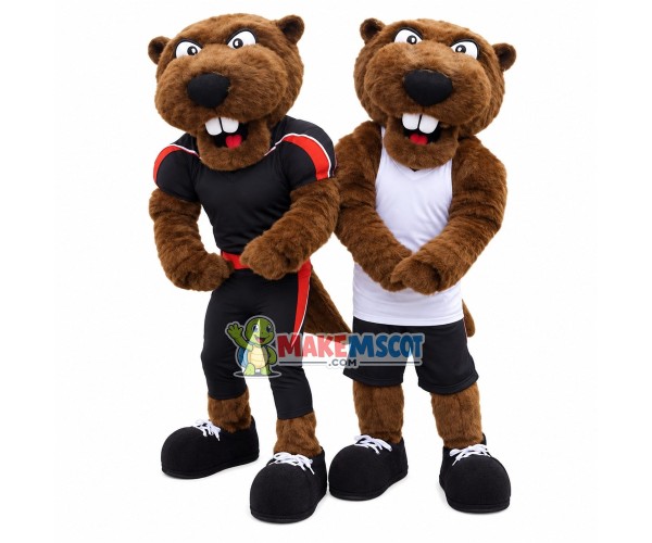 College Energetic Player Beaver Mascot Costume College Energetic Player Beaver Mascot Costume