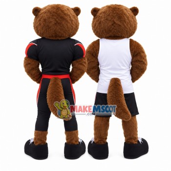 College Energetic Player Beaver Mascot Costume