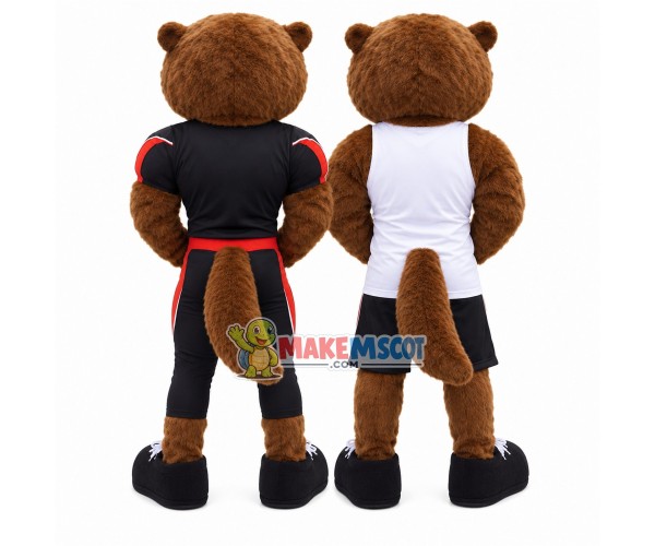 College Energetic Player Beaver Mascot Costume