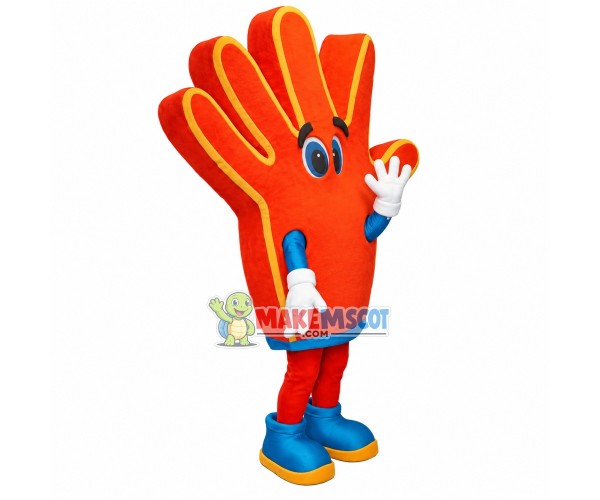 Open Cartoon Red Palm Mascot Costume Open Cartoon Red Palm Mascot Costume
