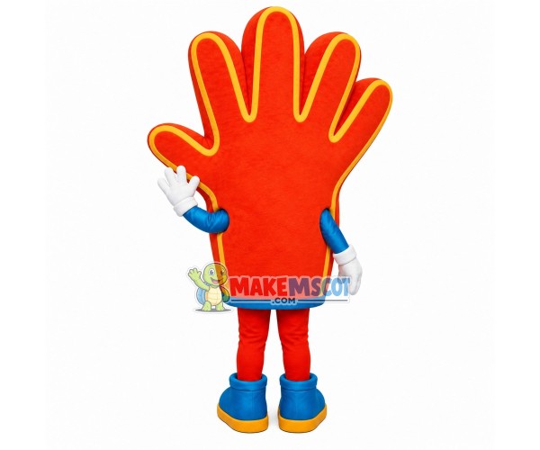 Open Cartoon Red Palm Mascot Costume Open Cartoon Red Palm Mascot Costume