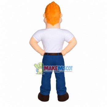 Foreign Bodybuilder With Blonde Hair Mascot Costume Foreign Bodybuilder With Blonde Hair Mascot Costume