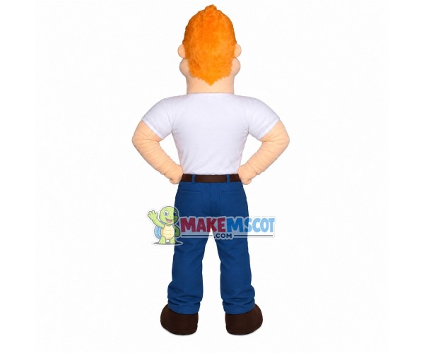 Foreign Bodybuilder With Blonde Hair Mascot Costume Foreign Bodybuilder With Blonde Hair Mascot Costume
