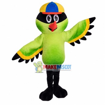 Kingfisher Wearing Cap Mascot Costume Kingfisher Wearing Cap Mascot Costume