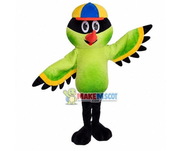 Kingfisher Wearing Cap Mascot Costume Kingfisher Wearing Cap Mascot Costume