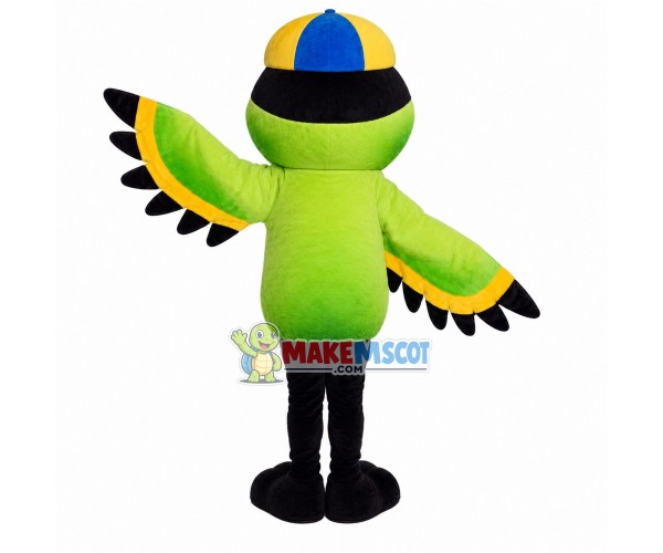 Kingfisher Wearing Cap Mascot Costume
