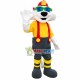 White Tiger Engineer In Hard Hat Mascot Costume White Tiger Engineer In Hard Hat Mascot Costume