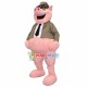 Laughing Pig With Windbreaker Mascot Costume Laughing Pig With Windbreaker Mascot Costume
