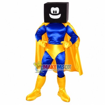 Box Superman With Yellow Underwear Mascot Costume