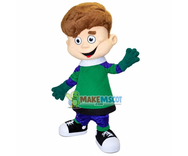 Club Boy With Thick Hair Mascot Costume Club Boy With Thick Hair Mascot Costume