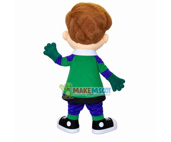 Club Boy With Thick Hair Mascot Costume Club Boy With Thick Hair Mascot Costume