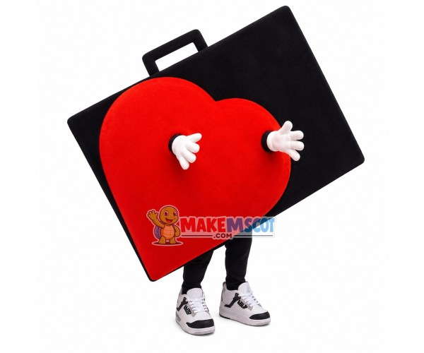 Black & Red Briefcase Mascot Costume Black & Red Briefcase Mascot Costume