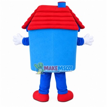 Blue Tiled House In The Woods Mascot Costume Blue Tiled House In The Woods Mascot Costume