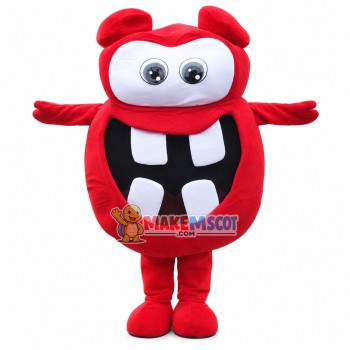 Red Monster With Huge Mouth Mascot Costume