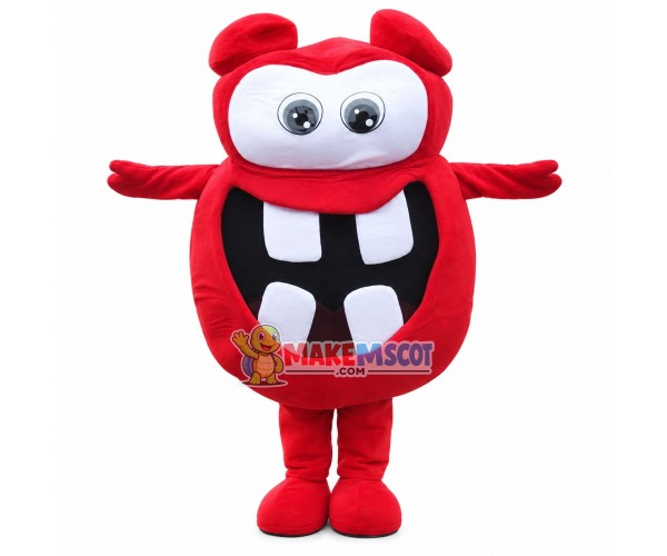 Red Monster With Huge Mouth Mascot Costume Red Monster With Huge Mouth Mascot Costume