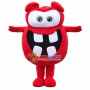 Red Monster With Huge Mouth Mascot Costume