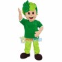 Green Boy With Leaves Hair Mascot Costume