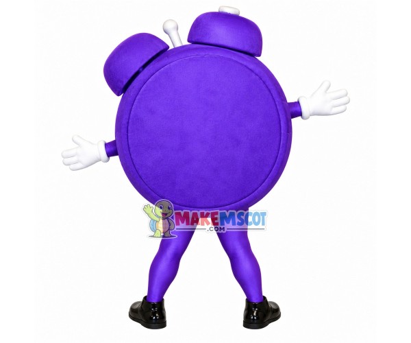 Cartoon Purple Alarm Clock Mascot Costume Cartoon Purple Alarm Clock Mascot Costume