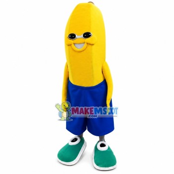 Banana With Blue Shorts Mascot Costume Banana With Blue Shorts Mascot Costume