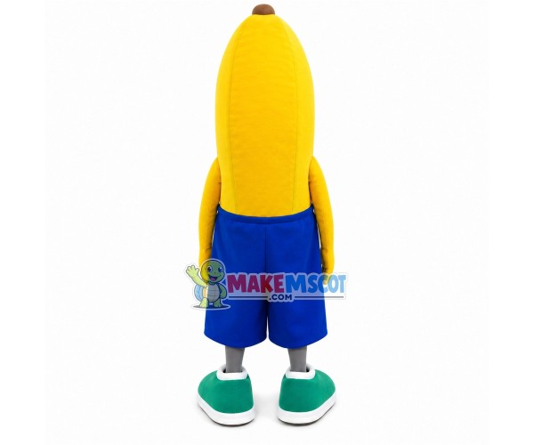 Banana With Blue Shorts Mascot Costume Banana With Blue Shorts Mascot Costume