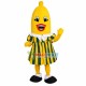 Banana With Striped Dress Mascot Costume