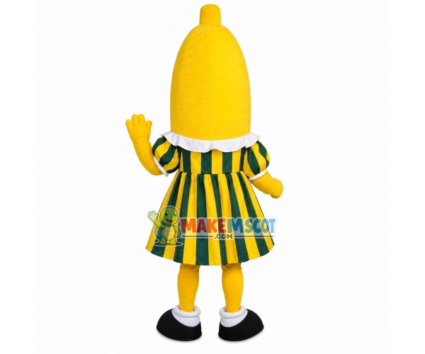 Banana With Striped Dress Mascot Costume