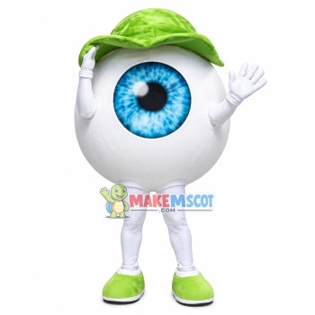 Eyeball With Aqua Blue Pupil Mascot Costume Eyeball With Aqua Blue Pupil Mascot Costume